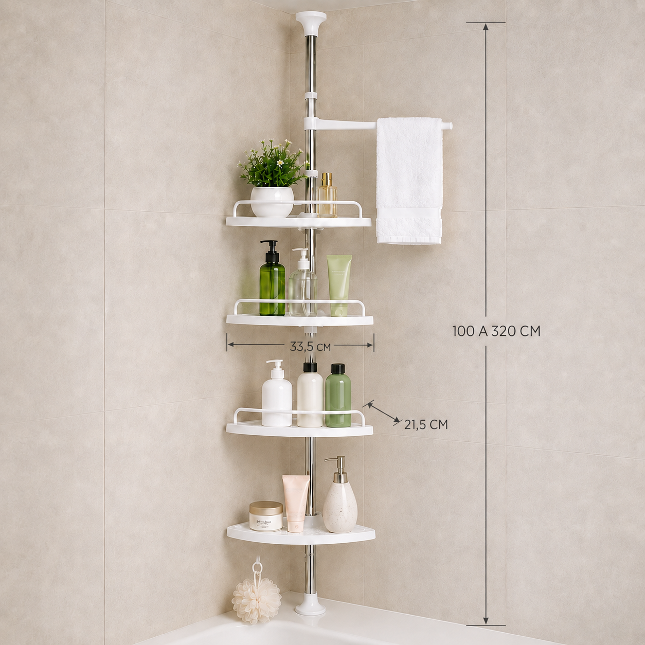Esquinero ducha extensible