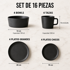 Set de vajilla 16 lisa piezas